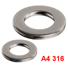 Form A Flat Washers in A4 Stainless.