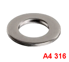 M12 x 24 x 1.8mm Form B Flat Washer. A4 Stainless Steel.