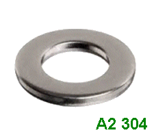 M5 x 10 x 1.0mm Form A Flat Washer. A2 Stainless Steel.